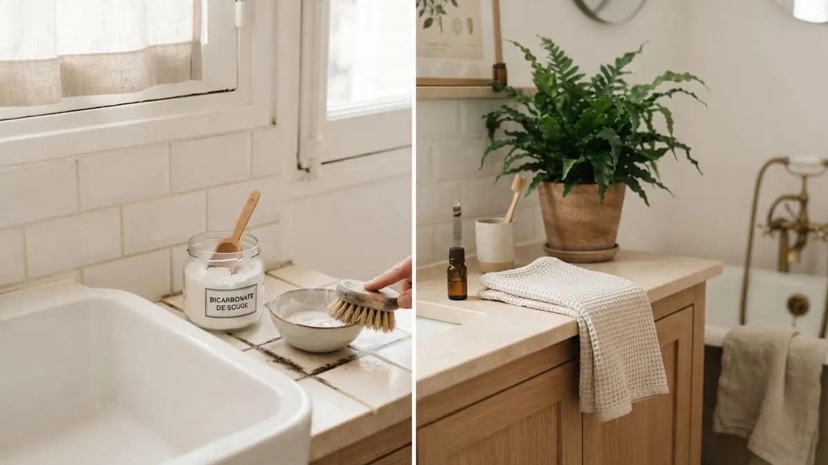 Nettoyer efficacement les joints moisis de la salle de bain avec du bicarbonate