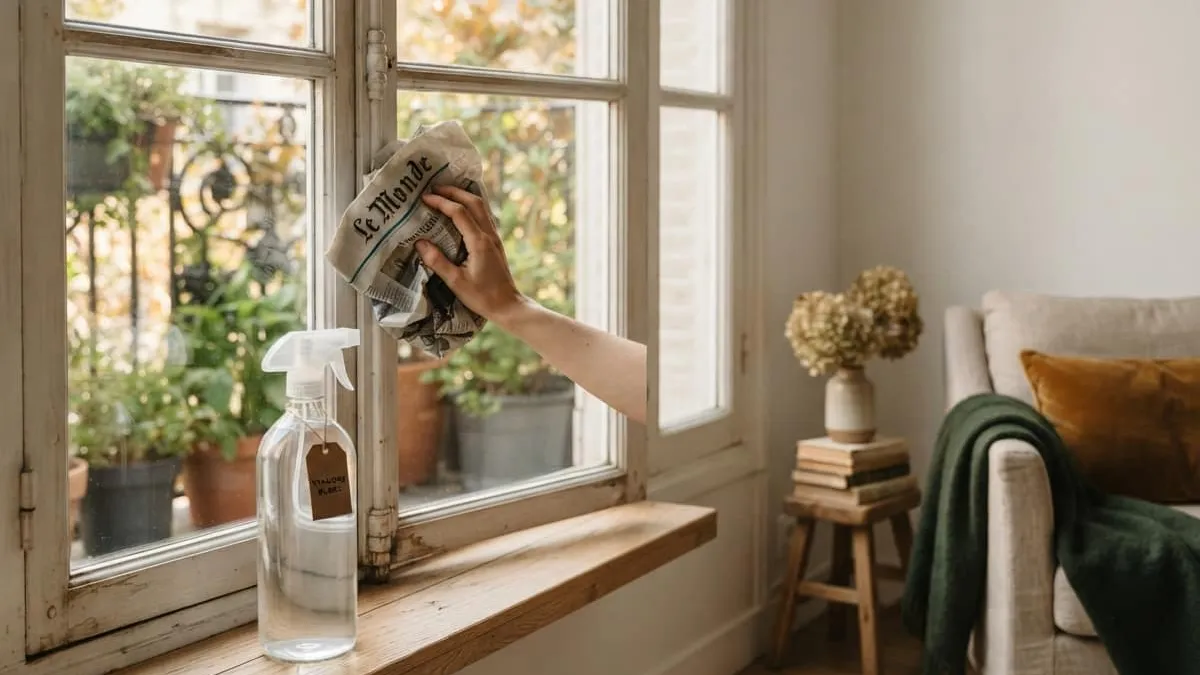 Nettoyer ses vitres sans traces avec du papier journal et du vinaigre : astuces efficaces