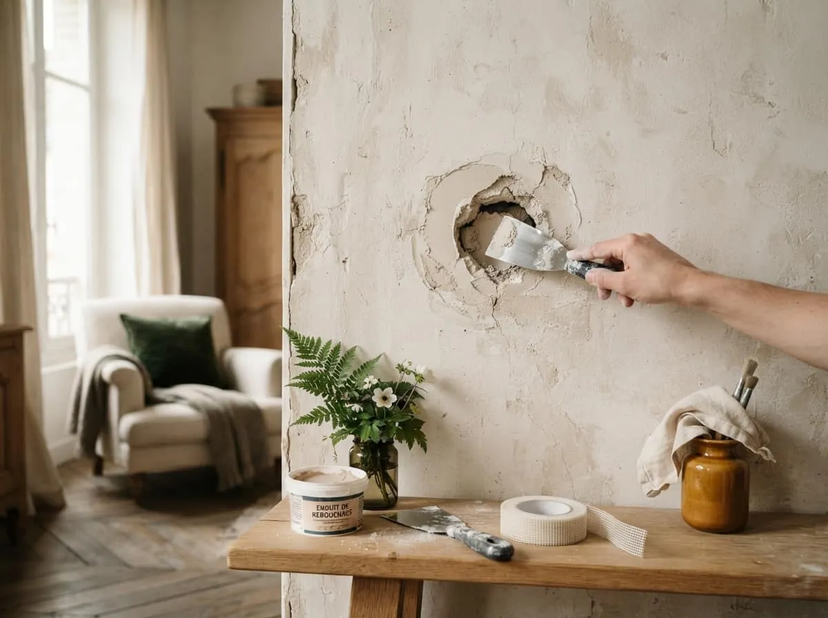 Comment reboucher efficacement un trou dans un mur en plâtre qui s'effrite