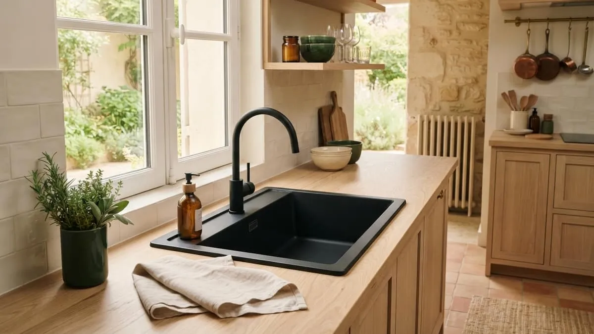 Comment remplacer un évier encastrable en inox par un modèle en résine noire