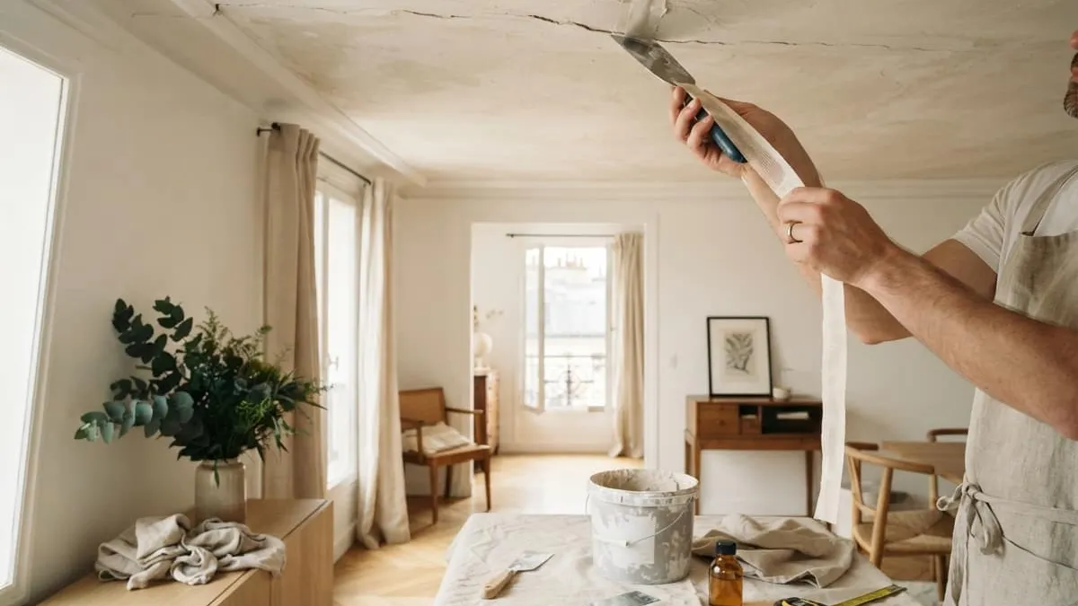 Réparer une fissure de plafond en plâtre qui revient sans cesse : astuces et solutions durables