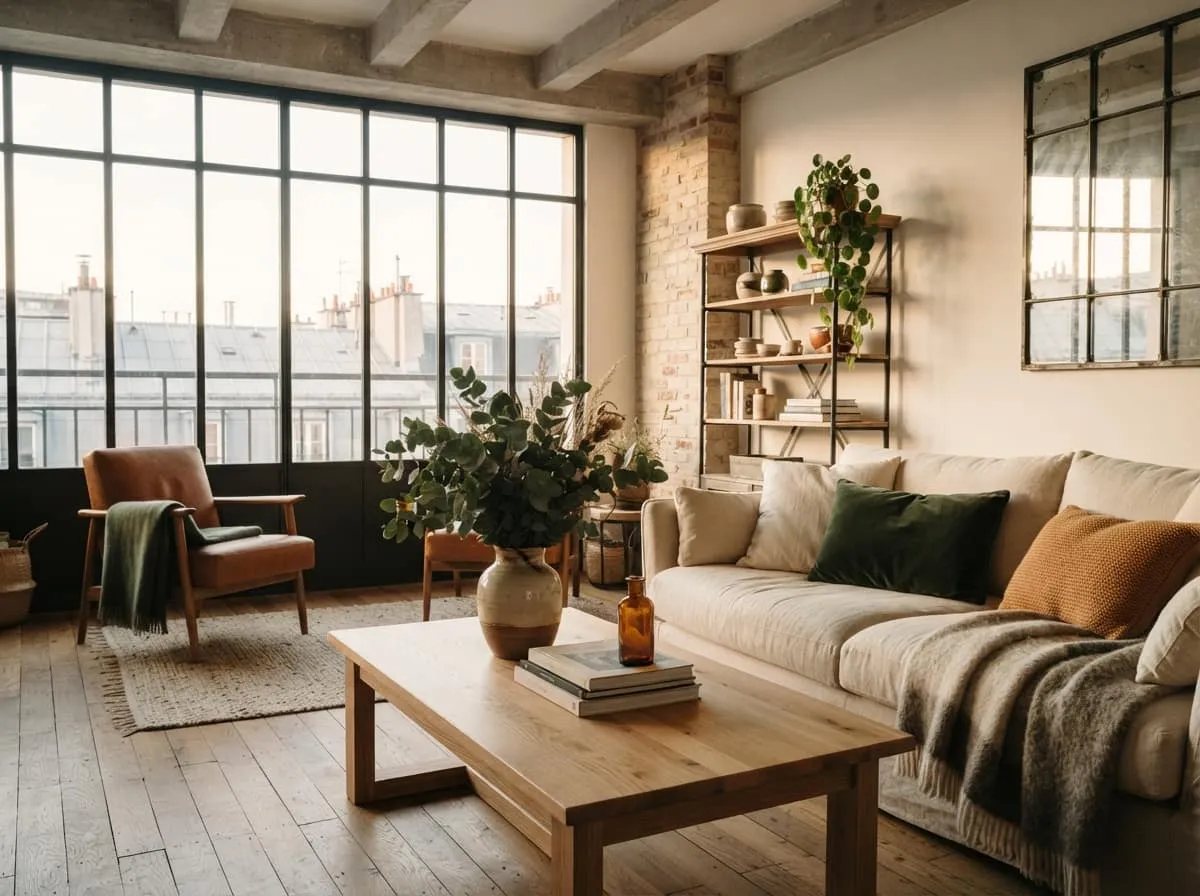 Décoration style industriel chaleureux : comment bien mixer bois et métal noir