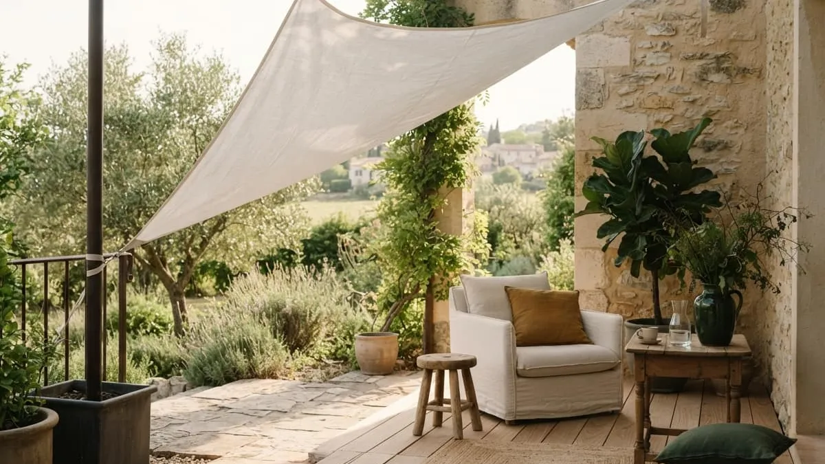 Installer une voile d'ombrage triangulaire sans percer la façade : méthode simple et efficace