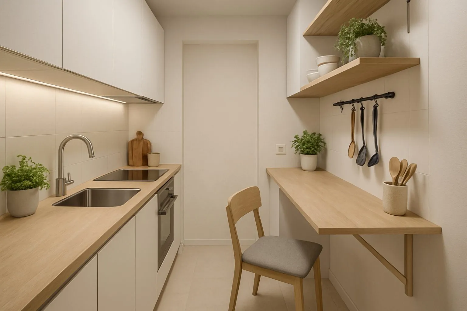 Aménager une petite cuisine en longueur sans gros travaux