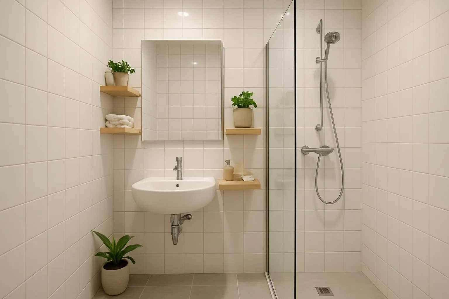 Pratiques pour aménager une petite salle de bain sans meuble sous vasque